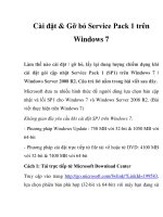 Cài đặt & Gỡ bỏ Service Pack 1 trên Windows 7 pps