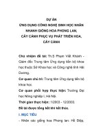 DỰ ÁN ỨNG DỤNG CÔNG NGHỆ SINH HỌC ppt