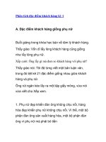 Phân tích đặc điểm khách hàng kỳ 1 potx