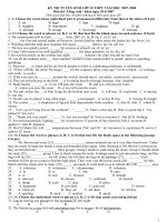 ĐỀ ÔN TUYỂN SINH VÀO LỚP 10 Môn TIẾNG ANH Đ27