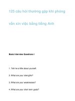 125 câu hỏi thường gặp khi phỏng vấn xin việc bằng tiếng Anh doc