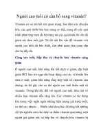 Người cao tuổi có cần bổ sung vitamin? pps
