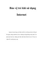 Bảo vệ trẻ khi sử dụng Internet ppt