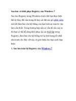 Sao lưu và khôi phục Registry của Windows 7 pdf