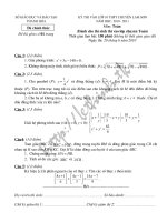 Đề - ĐA vào lớp Chuyên Toán 10  Lam Sơn - Thanh Hóa 2010 - 2011