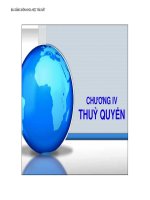 BÀI GIẢNG MÔN KHOA HỌC TRÁI ĐẤT CHƯƠNG IV : THUỶ QUYỂN ppt