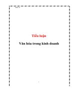 tiểu luận văn hóa trong kinh doanh