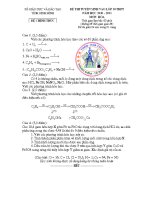 Đề + ĐA Hóa vào 10 NB 10 -11