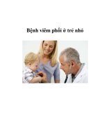 Bệnh viêm phổi ở trẻ nhỏ ppt