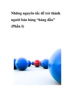 Những nguyên tắc để trở thành người bán hàng “hàng đầu” (Phần1) pptx