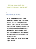 HÓA CHẤT DÙNG TRONG NÔN NGHIỆP- THUỐC BVTV VÀ PHÂN BÓN doc