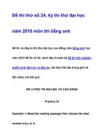 Đề thi thử số 24, kỳ thi thử đại học năm 2010 môn thi tiếng anh ppt