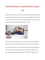 Hai tâm lý không tốt trong kinh doanh của người Việt doc