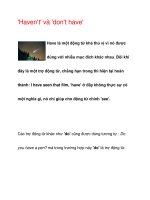 ''''Haven''''t'''' và ''''don''''t have'''' doc
