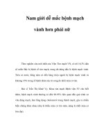 Nam giới dễ mắc bệnh mạch vành hơn phái nữ pdf