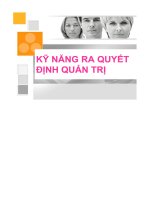 kỹ năng ra quyết định quản trị kỹ năng ra quyết định quản trị