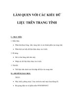 LÀM QUEN VỚI CÁC KIỂU DỮ LIỆU TRÊN TRANG TÍNH pptx