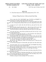 Báo cáo công tác hè và các điều kiện chuẩn bị cho nămhọc mới 2010 - 2011