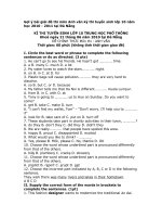 Gợi ý giải đề tuyển Anh 10 Đà Nẵng 2010