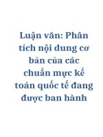 Luận văn: Phân tích nội dung cơ bản của các chuẩn mực kế toán quốc tế đang được ban hành potx