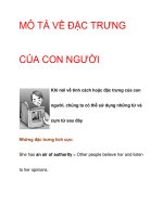 MÔ TẢ VỀ ĐẶC TRƯNG CỦA CON NGƯỜI ppsx