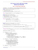 LUYỆN THI ĐẠI HỌC TOÁN - CHUYÊN ĐỀ KSHS