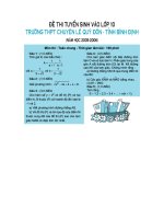 ĐỀ TUYỂN SINH 10 CHUYÊN LQĐ BÌNH ĐỊNH