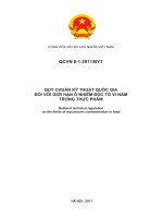 QUY CHUẨN kỹ THUẬT QUỐC GIA đối với GIỚI hạn ô NHIỄM độc tố VI nấm  TRONG THỰC PHẨM