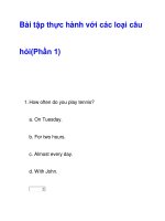 Bài tập thực hành với các loại câu hỏi(Phần 1) ppsx