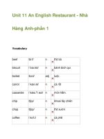Unit 11 An English Restaurant - Nhà Hàng Anh-phần 1 ppsx