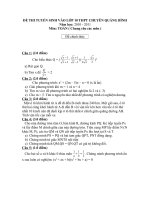 Đề Toán truyển sinh vào lớp 10 THPT Chuyên QB ( đề thường)