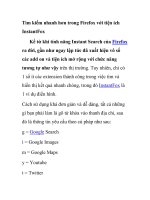 Tìm kiếm nhanh hơn trong Firefox với tiện ích InstantFox pps