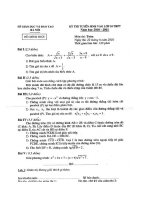đề tuyển sinh 10 Hà Nội năm học 2010-2011