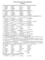 2 đề thi thử Đại học môn Tiếng Anh và đáp án