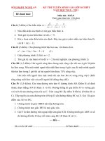 ĐỀ+HƯỚNG DẪN BIỂU ĐIỂM CHẤM VÀO 10 NGHỆ AN