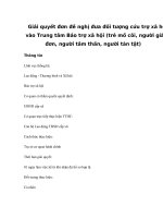 Giải quyết đơn đề nghị đưa đối tượng cứu trợ xã hội vào Trung tâm Bảo trợ xã hội (trẻ mồ côi, người già cô đơn, người tâm thần, người tàn tật) pptx