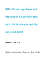 Bài 2 - Format, page layout and intonation of e-mails -phần 2 docx