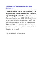 Một số thủ thuật hữu ích dành cho người dùng Windows XP ppt