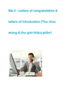 Bài 5 - Letters of congratulation & letters of introduction -phần 2 pps