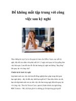 Để không mất tập trung với công việc sau kỳ nghỉ potx