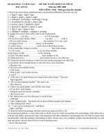 ĐỀ THI VÀO LỚP 10 PT MÔN T.ANH