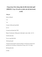 Cấp gia hạn Giấy chứng nhận đủ điều kiện hành nghề (ĐĐKHN) Y học cổ truyền tư nhân (cho hộ kinh doanh cá thể) pptx