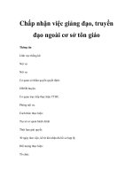 Chấp nhận việc giảng đạo, truyền đạo ngoài cơ sở tôn giáo pptx