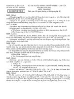 KÌ THI TUYỂN SINH VÀO LỚP 10 THPT CHUYÊN TỈNH QUẢNG NAM(2010-2011)