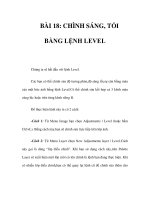 BÀI 18: CHÌNH SÁNG, TỐI BẰNG LỆNH LEVEL doc