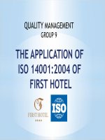 the application of iso 14001-2004 of first hotel