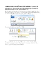 Sử dụng Field Codes để tạo bộ đếm chữ trong Word 2010 potx