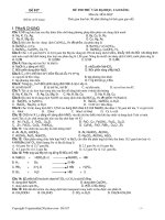 Đề thi thử đại học, cao đẳng môn hóa học có đáp án - Mã đề 017 doc