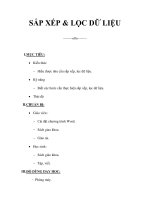 SẮP XẾP & LỌC DỮ LIỆU ppt