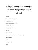 Cấp giấy chứng nhận kiểm dịch sản phẩm động vật vận chuyển nội tỉnh pdf